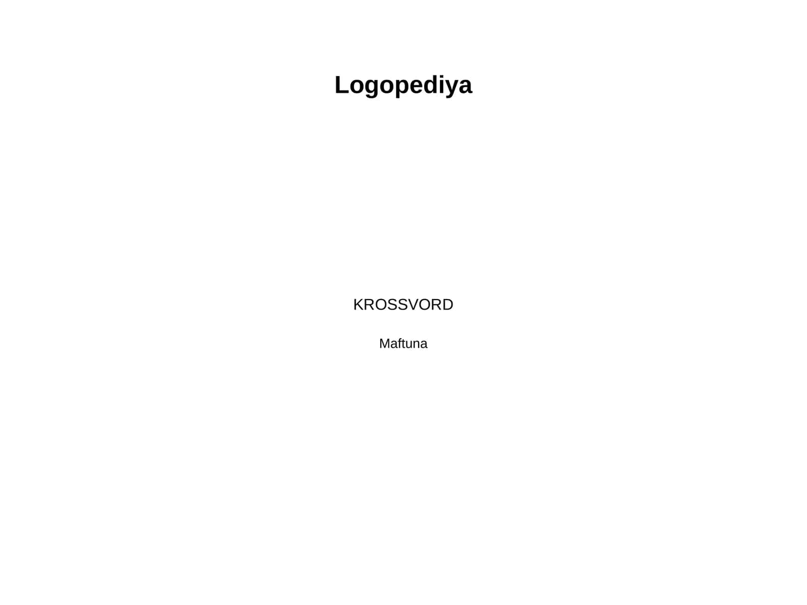 Logopediya