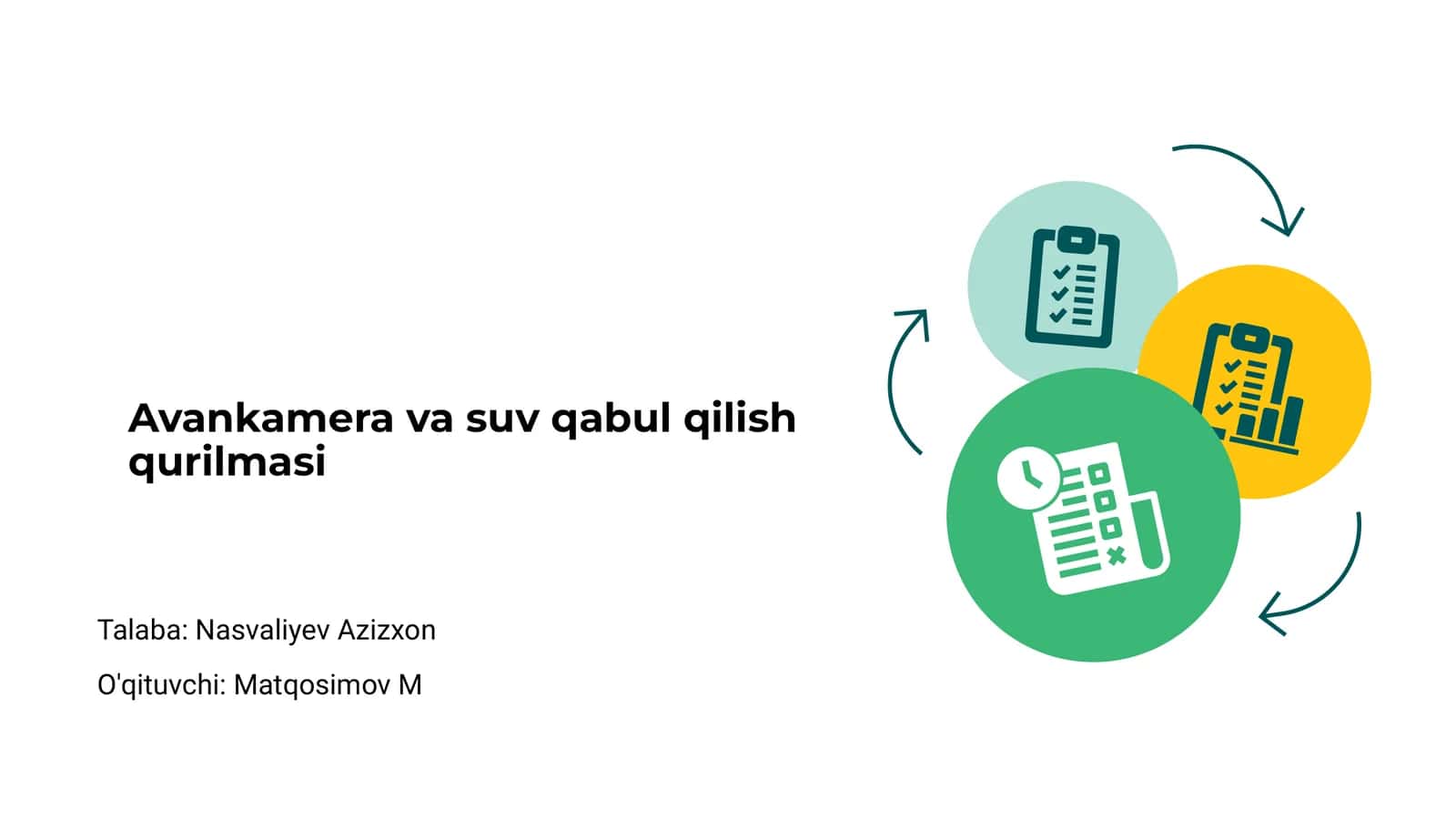 Avankamera va suv qabul qilish qurilmasi