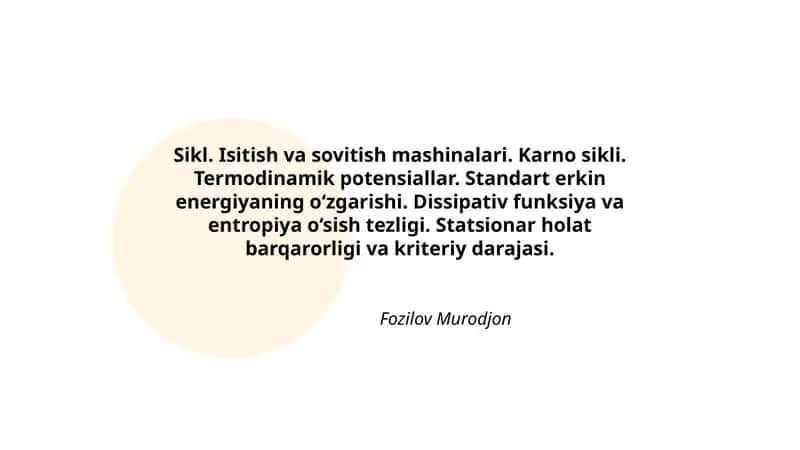 Sikl. Isitish va sovitish mashinalari