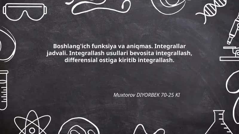 Integrallar jadvali