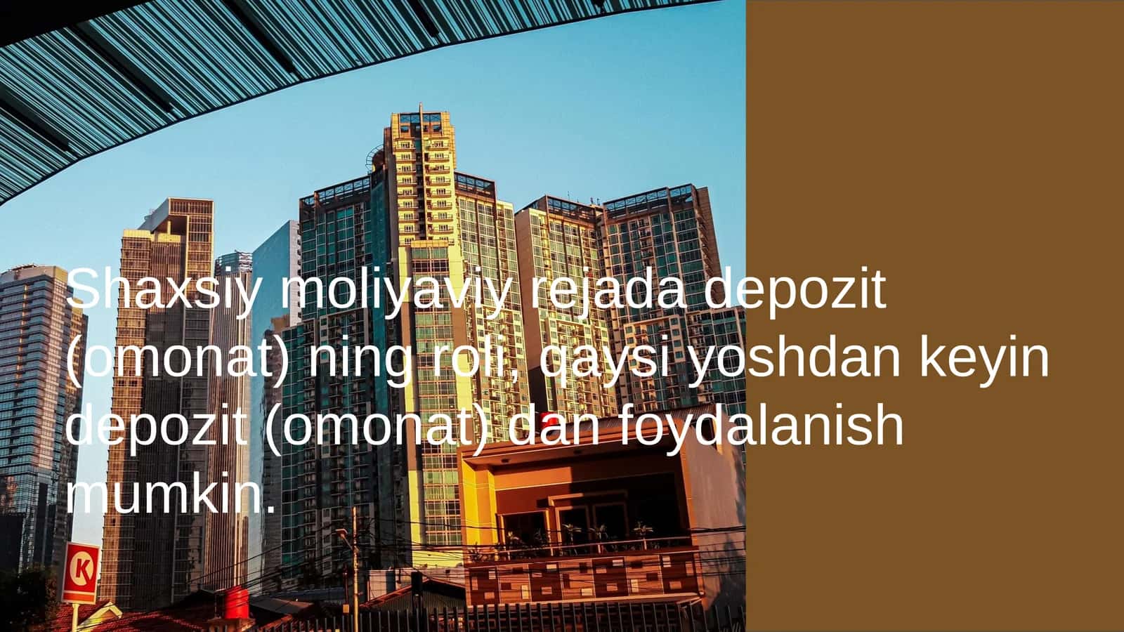 Depozitlarning shaxsiy moliyaviy rejadagi muhim roli