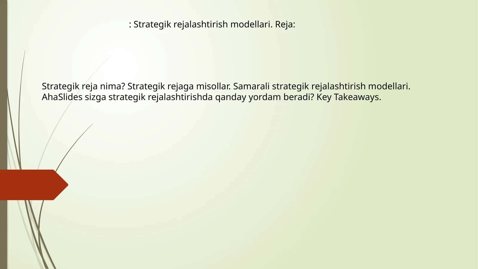 Strategik rejalashtirish modellari