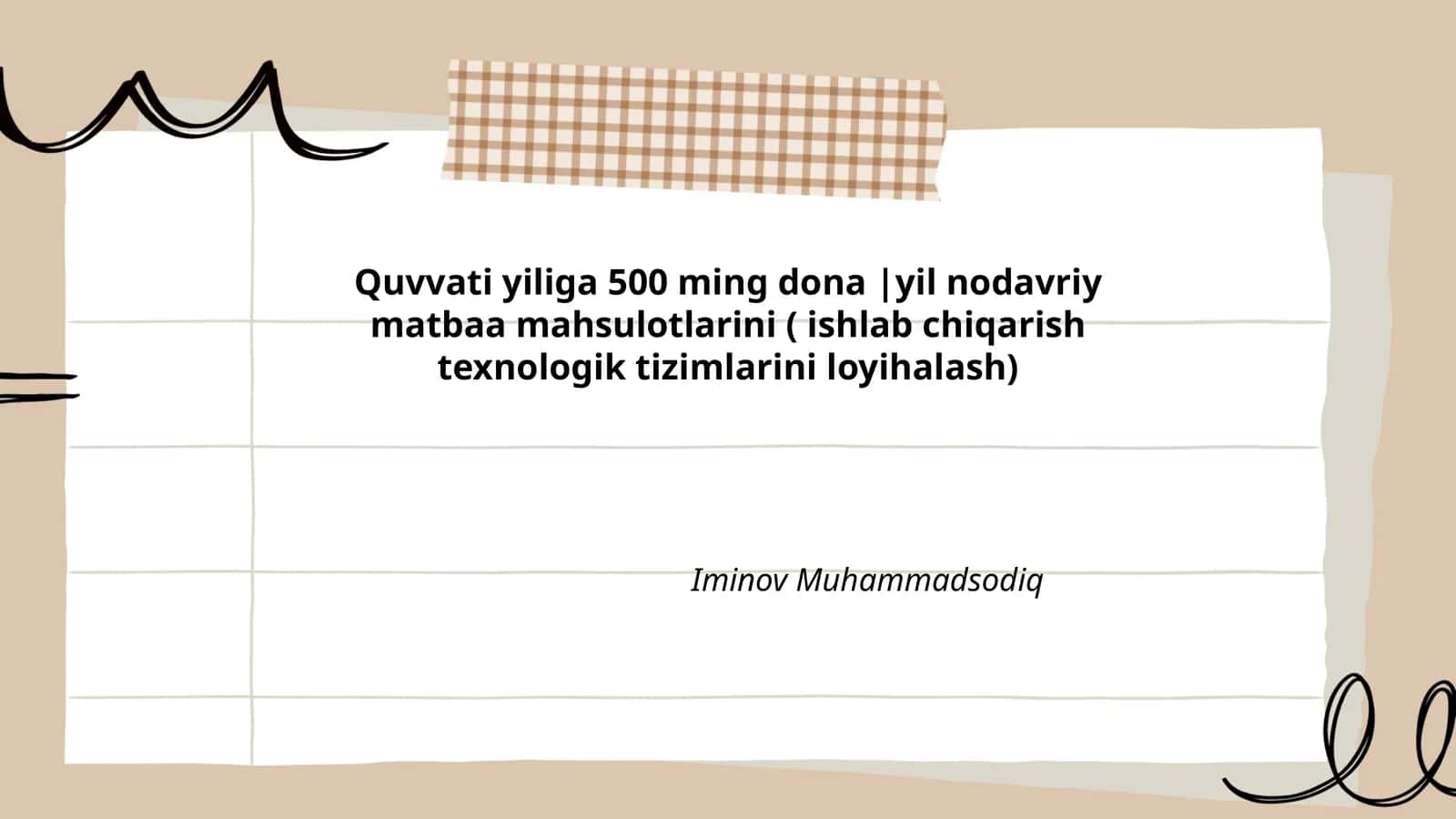 Bosmaxona texnologiyalari