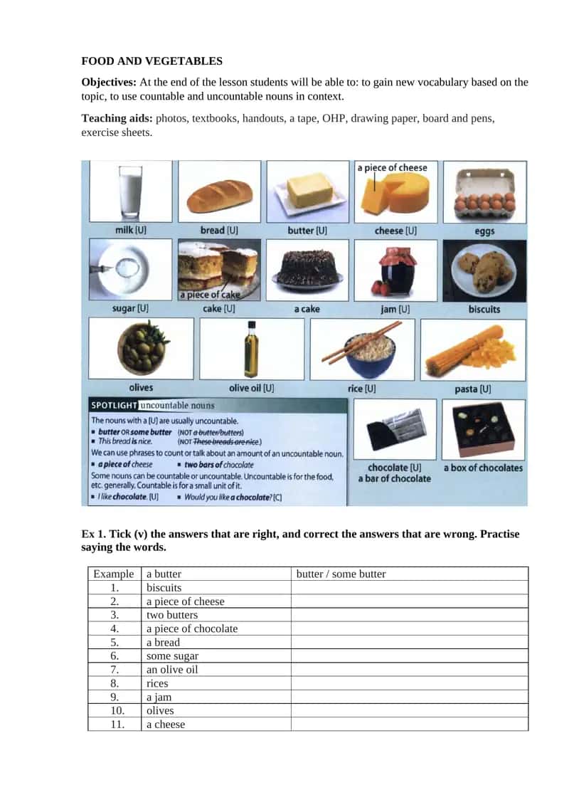 FOOD AND VEGETABLES