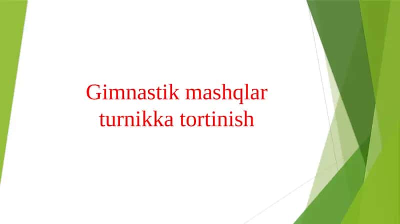 Gimnastik mashqlar turnikka tortinish