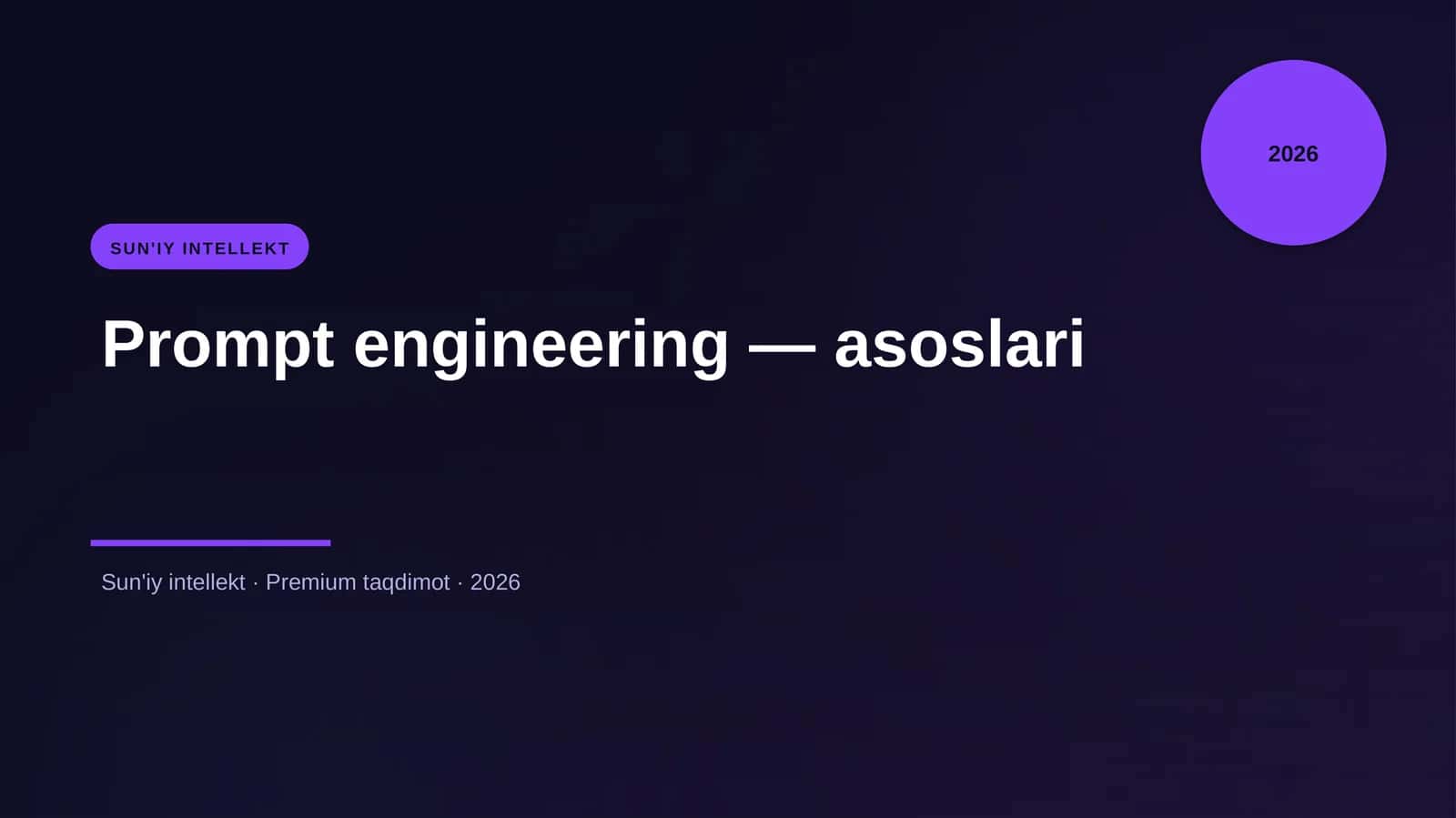 Prompt engineering — asoslari