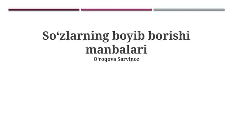 Soʻzlarning boyib borishi manbalari