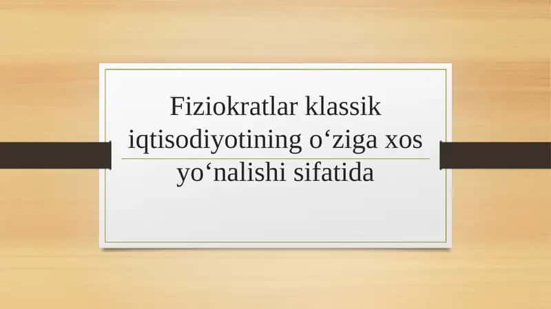 Fiziokratlar