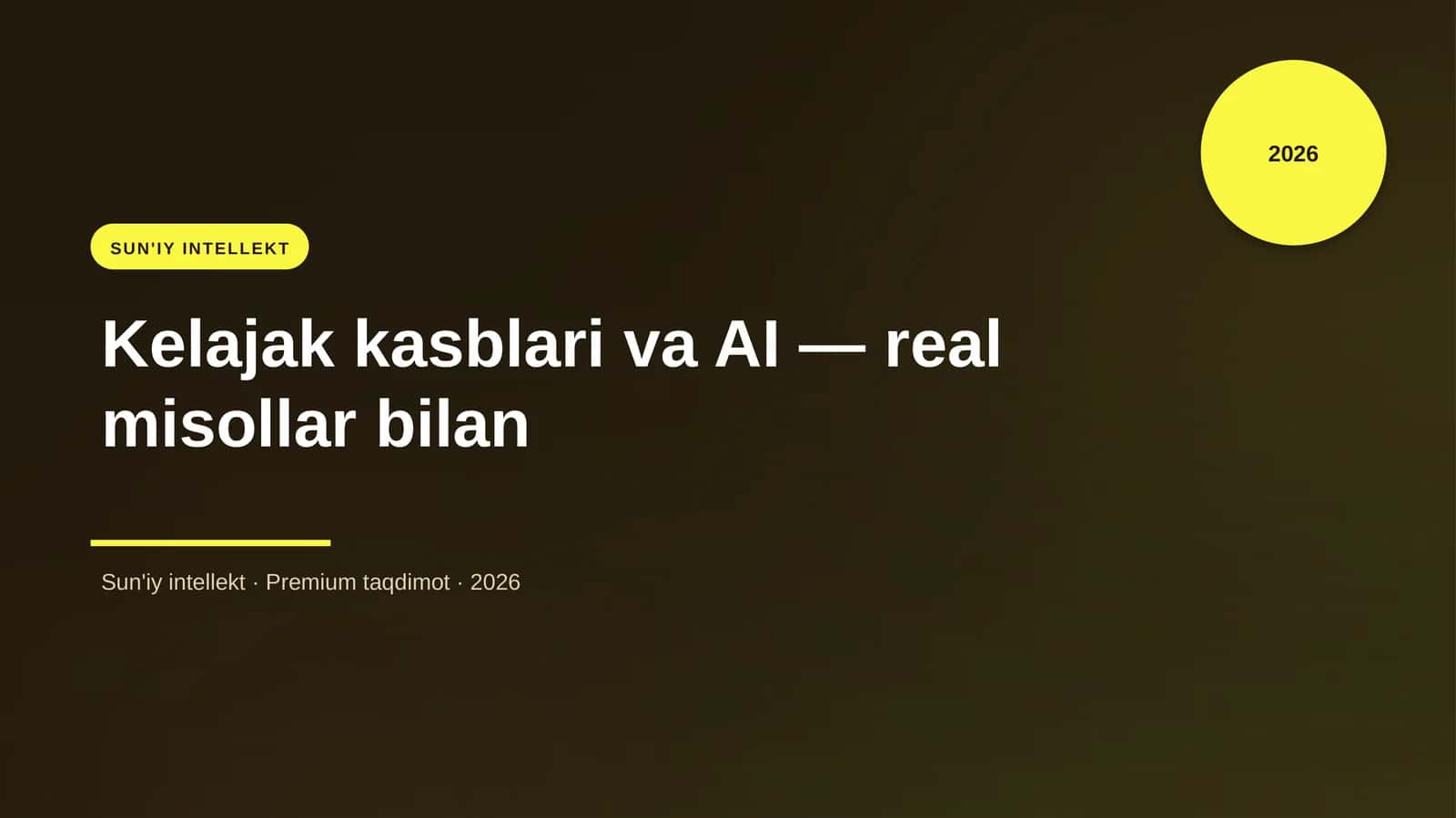 Kelajak kasblari va AI — real misollar bilan