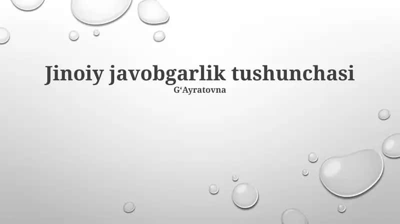 Jinoiy javobgarlik tushunchasi