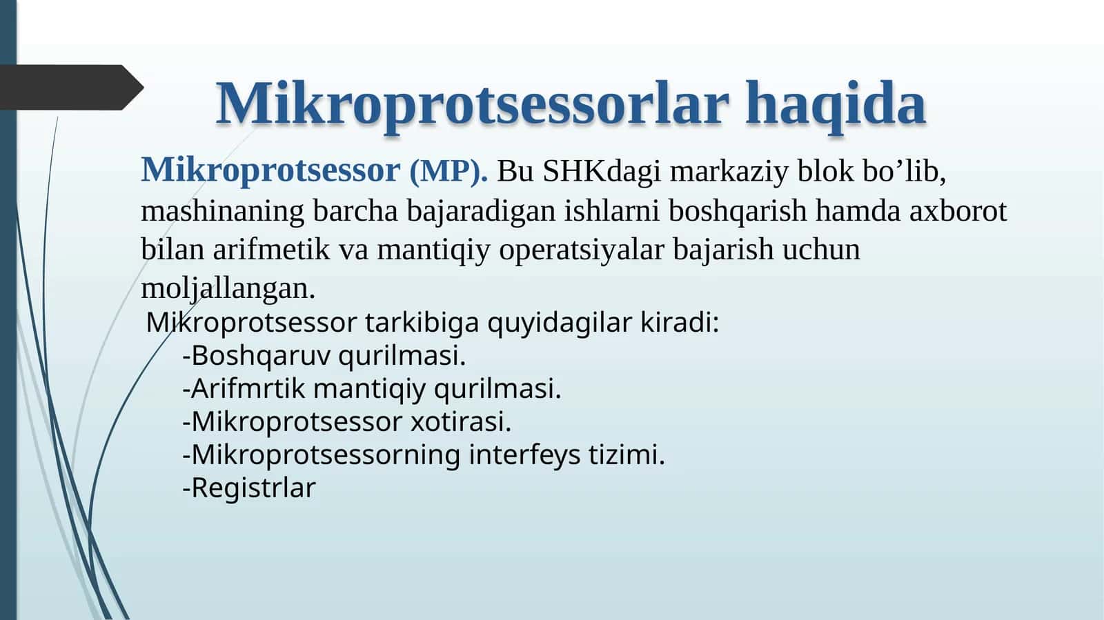 Mikroprotsessorlar haqida