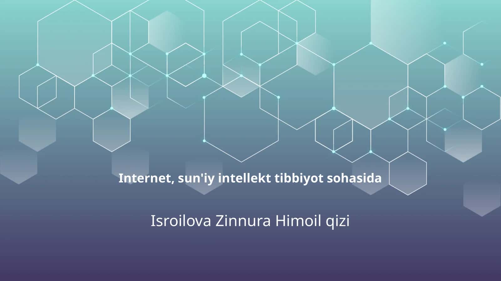 Internet, sun'iy intellekt tibbiyot sohasida