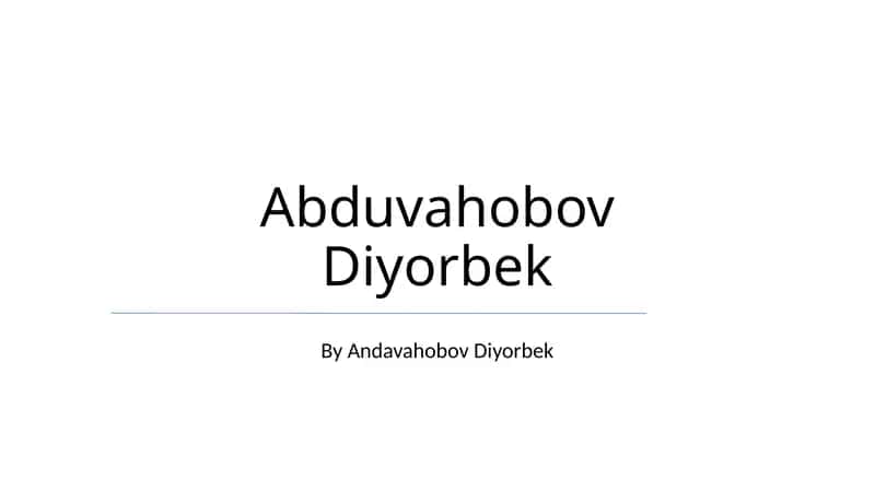 Diyorbek Abduvahobov