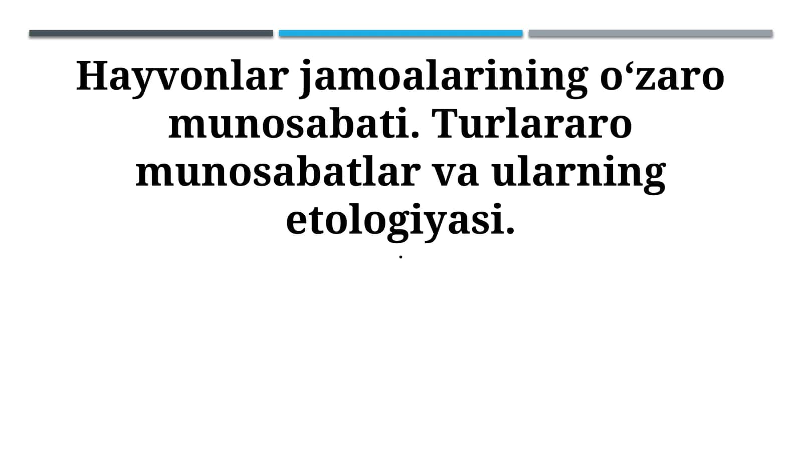 Hayvonlar jamoalarining o'zaro ta'siri