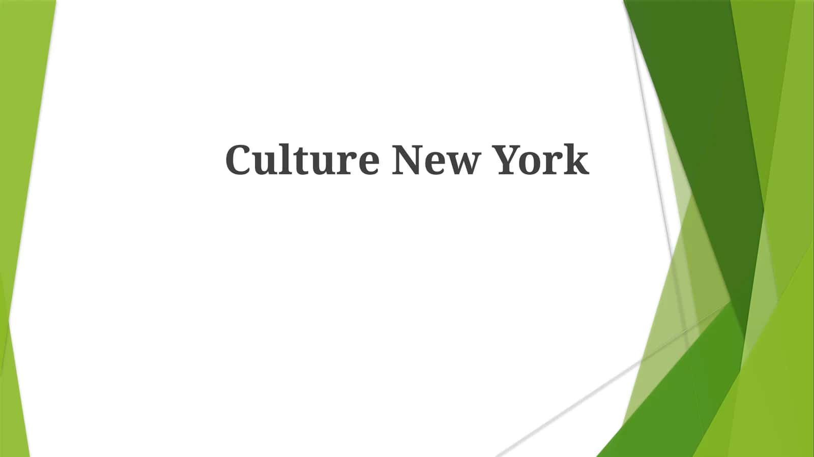 Culture New York