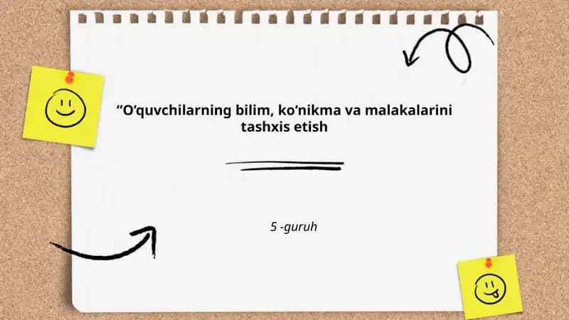 Diagnostik sinovlar va ularning o‘quvchilarning bilimini aniqlashdagi roli