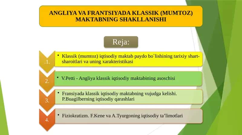 Klassik (mumtoz) iqtisodiy maktab paydo bo`lishining tarixiy shart-sharoitlari va uning xarakteristikasi