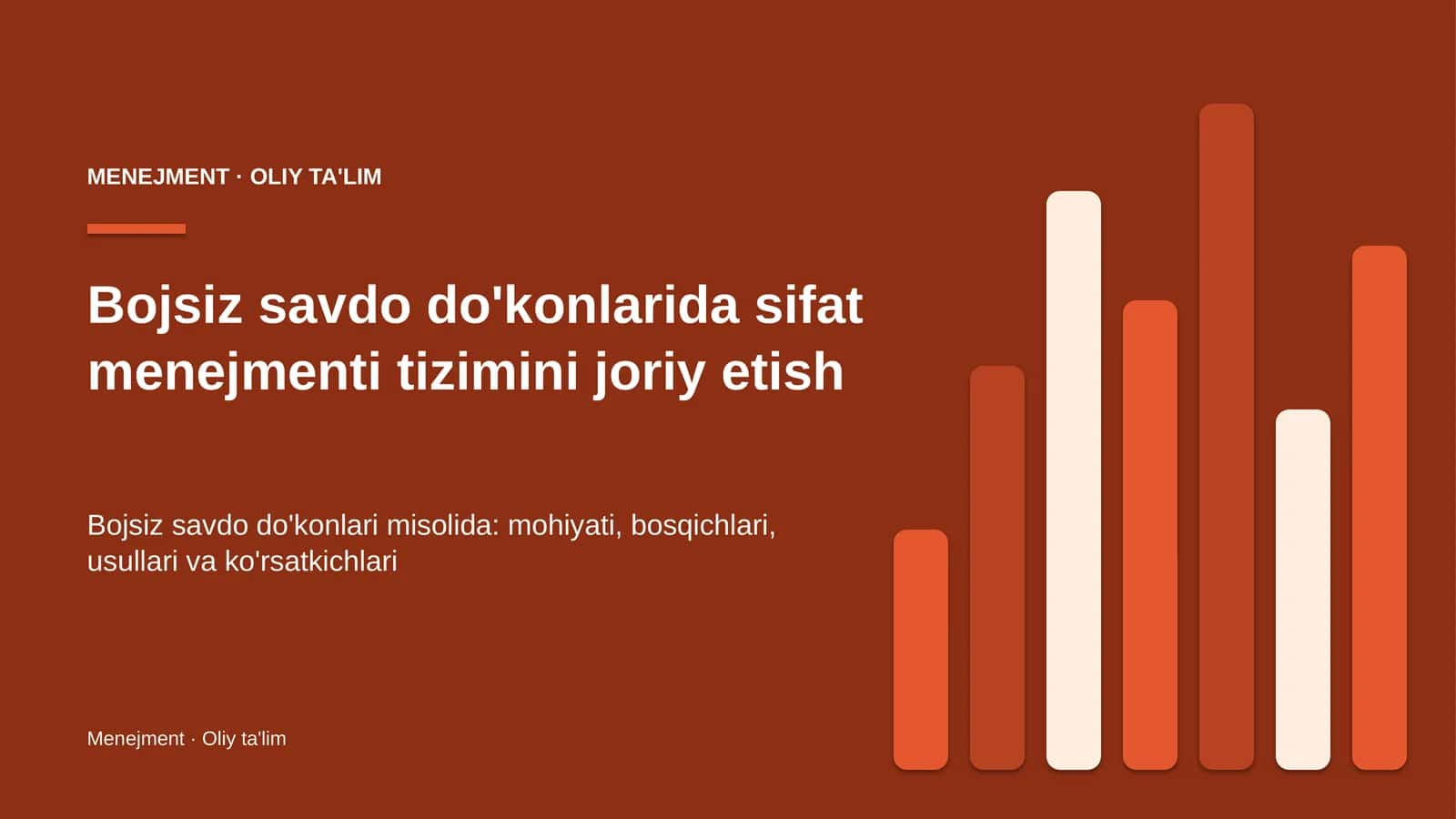 bojsiz savdo do'konlarida sifat menejmenti tizimini joriy etish 7900