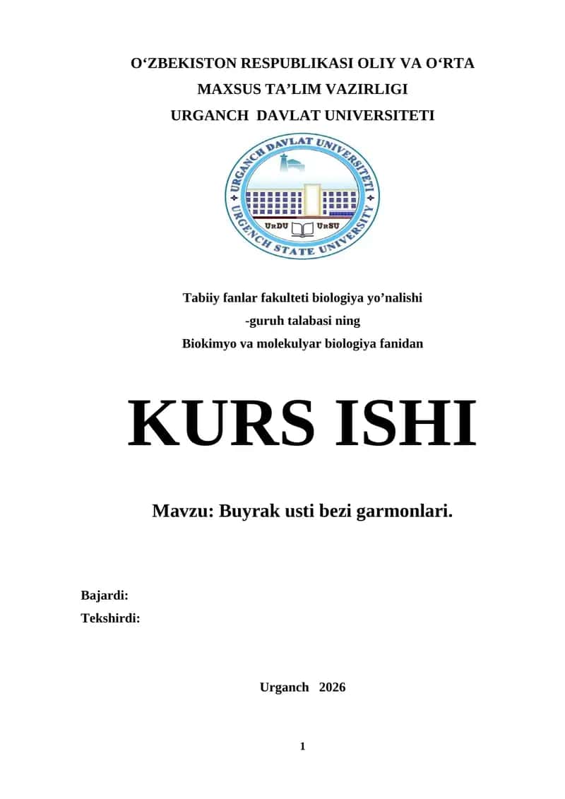Buyrak usti bezi garmonlari