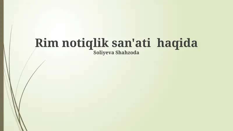 Rim notiqlik san'ati haqida