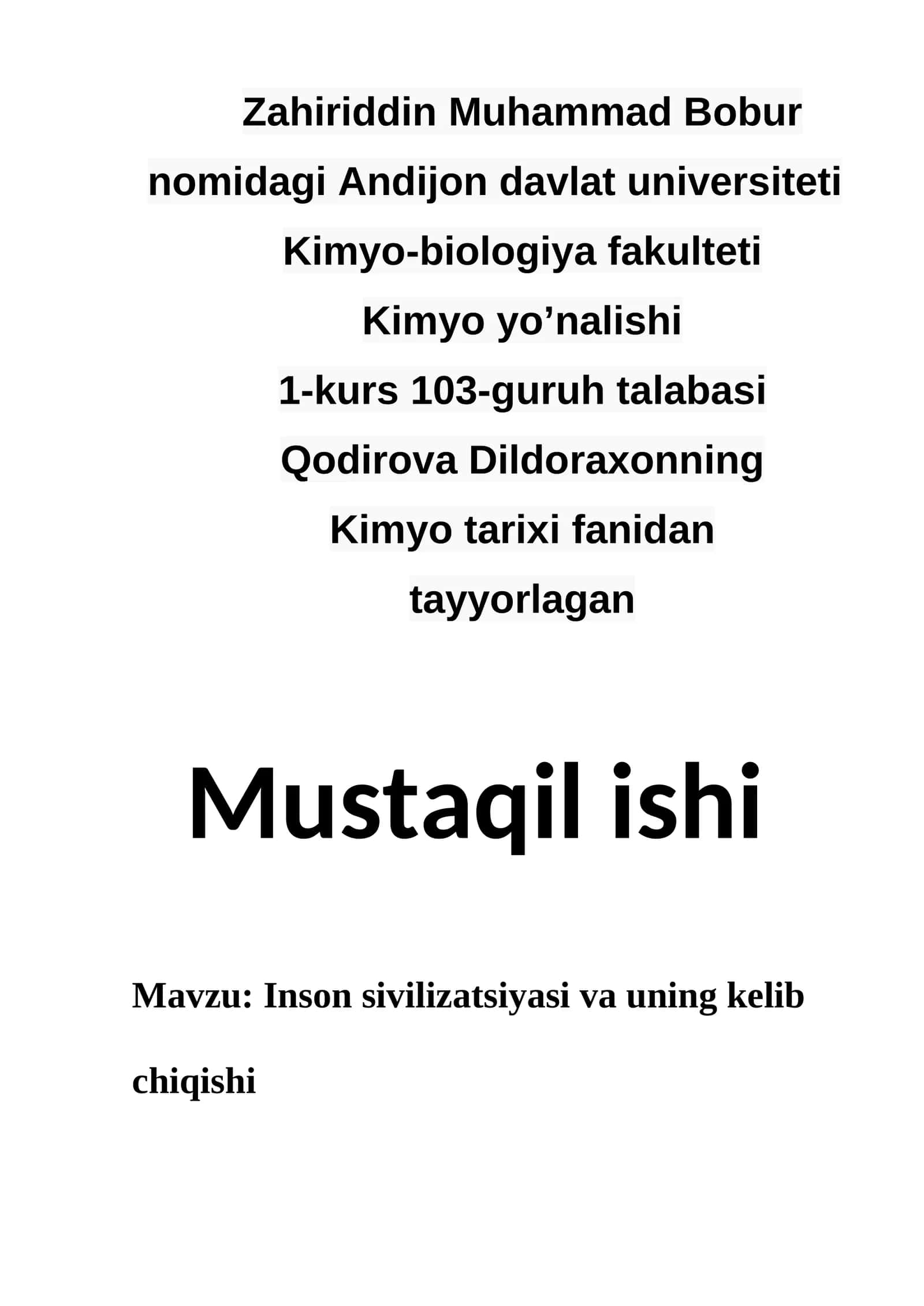 Inson sivilizatsiyasi va uning kelib chiqishi