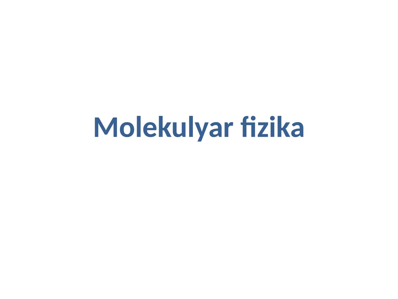 Molekulyarfizika