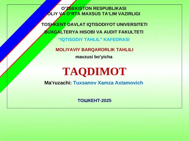 Moliyaviy Barqarorlik Tahlili