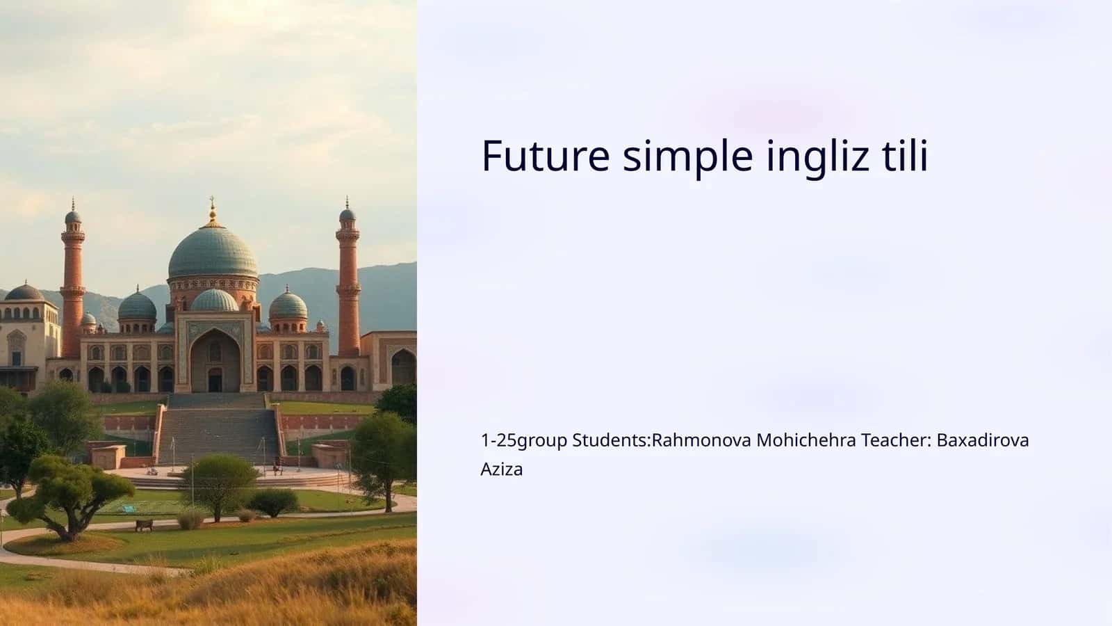 Future simple ingliz tili
