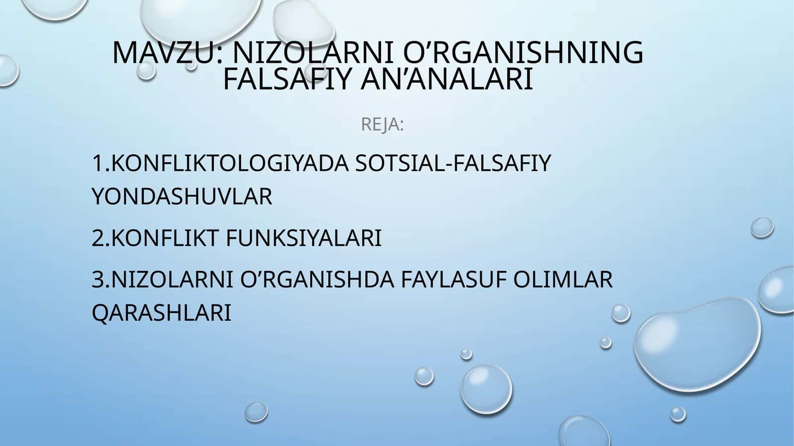 nizolarni o’rganishning falsafiy an’analari
