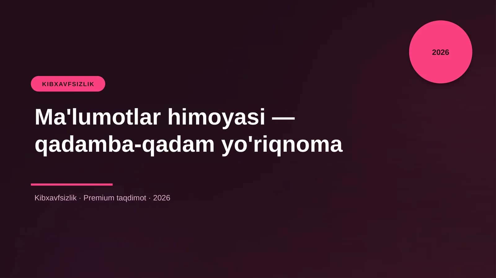 Ma'lumotlar himoyasi — qadamba-qadam yo'riqnoma
