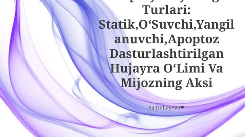 Hujayra Populyatsiyasing Turlari