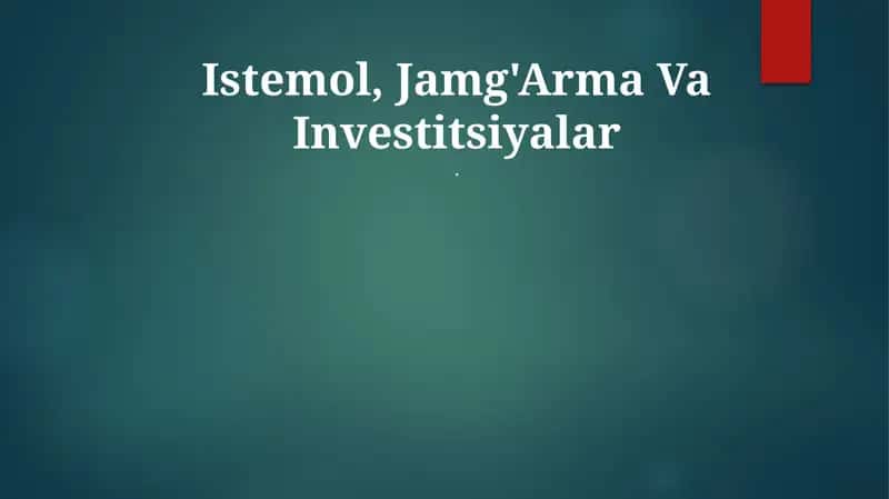 Istemol, Jamg'Arma va Investitsiyalar