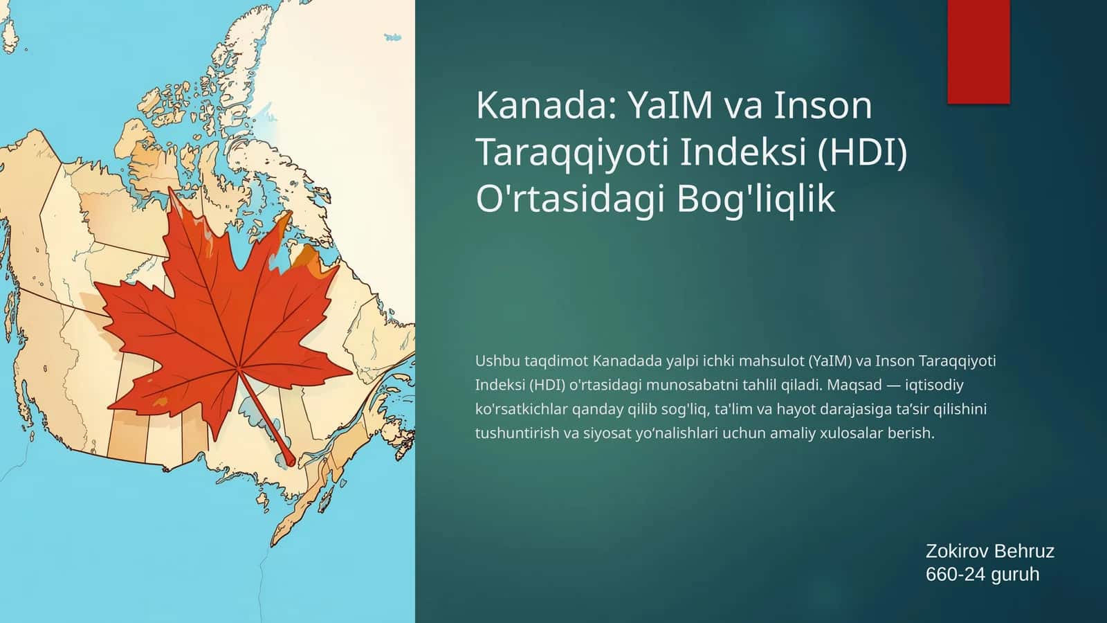 Kanada: YaIM va Inson Taraqqiyoti Indeksi (HDI) O'rtasidagi Bog'liqlik