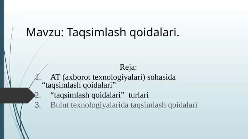 Taqsimlash qoidalari