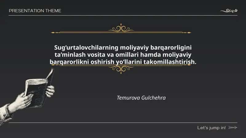 Sug‘urlatovchilarning moliyaviy barqarorligini ta'minlash va oshirish