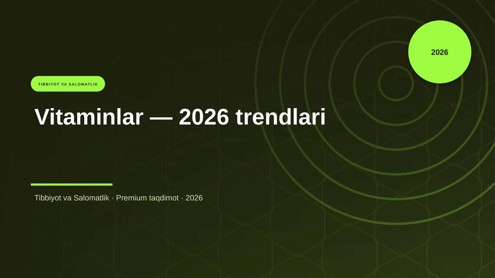 Vitaminlar — 2026 trendlari