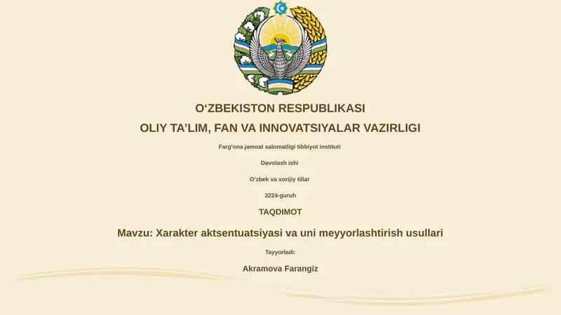 Xarakter aktsentuatsiyasi va uni meyyorlashtirish usullari