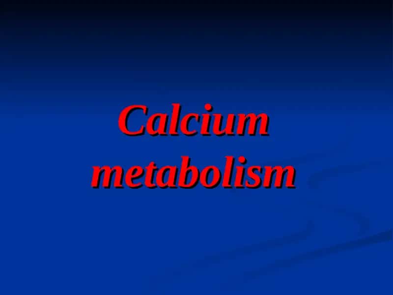 Kalsiy metabolizmi