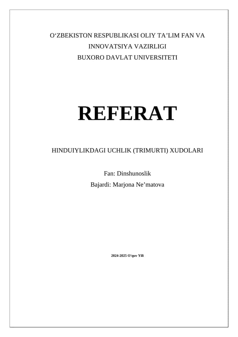 Hinduizmdagi Uchlik (Trimurti Xudolari)