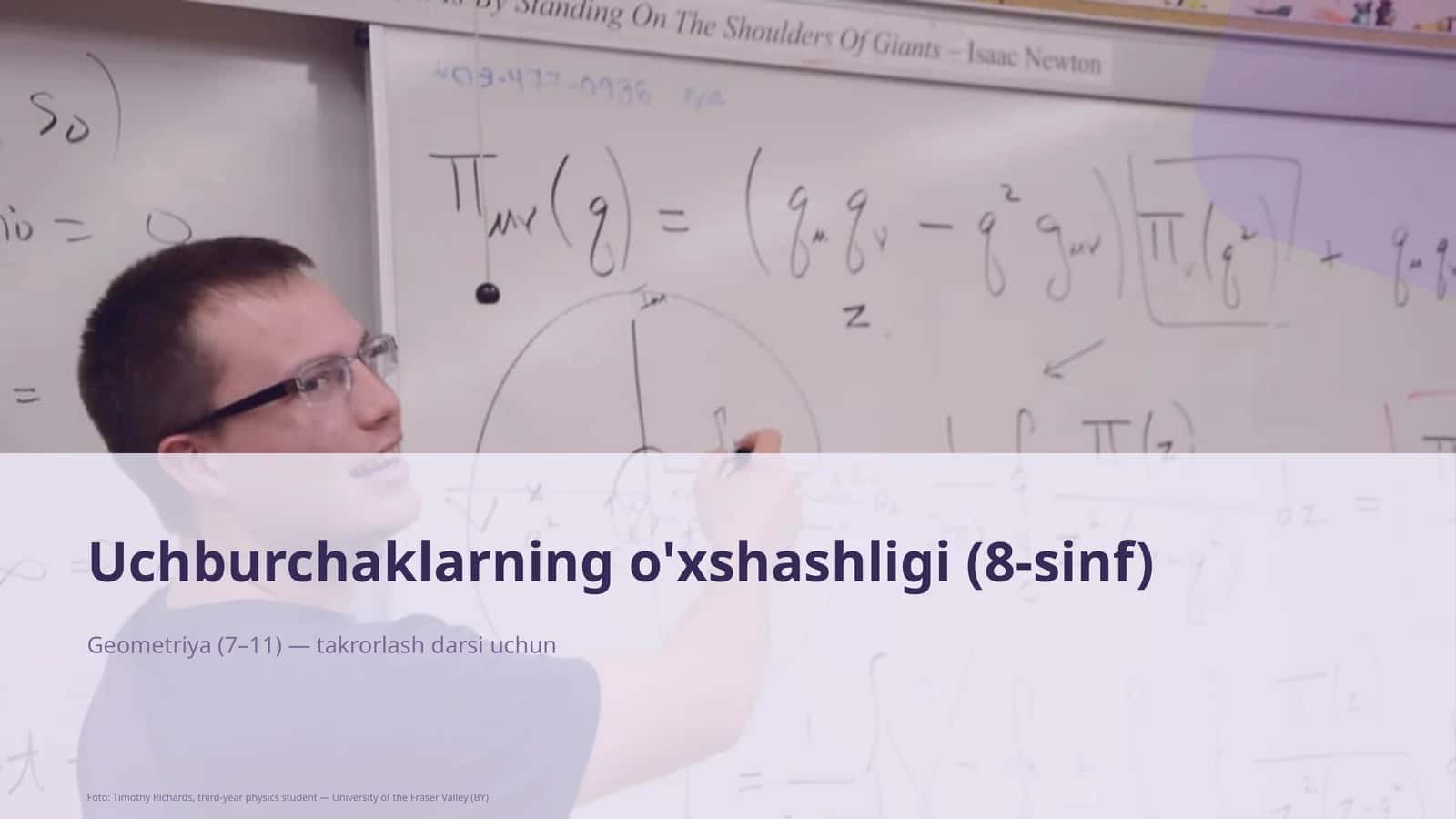 Uchburchaklarning o'xshashligi (8-sinf)