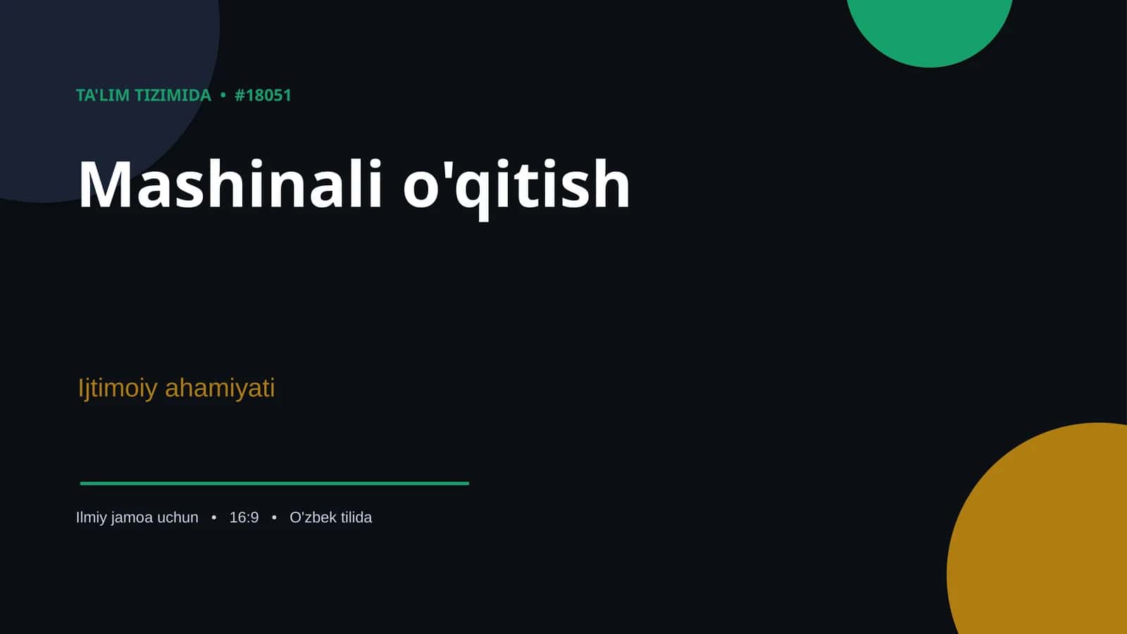 Mashinali o'qitish