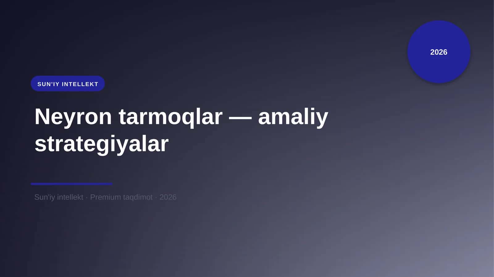 Sun'iy intellekt · Premium taqdimot