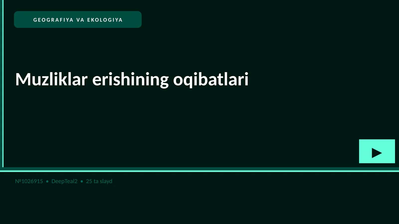 Muzliklar erishining oqibatlari