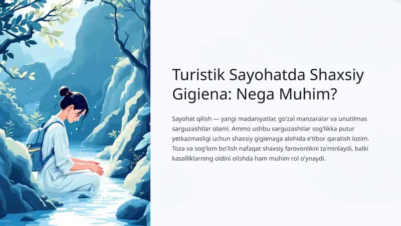 Turistik Sayohatda Shaxsiy Gigiena