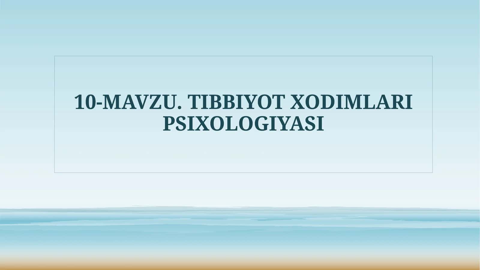 Tibbiyot xodimlari psixologiyasi