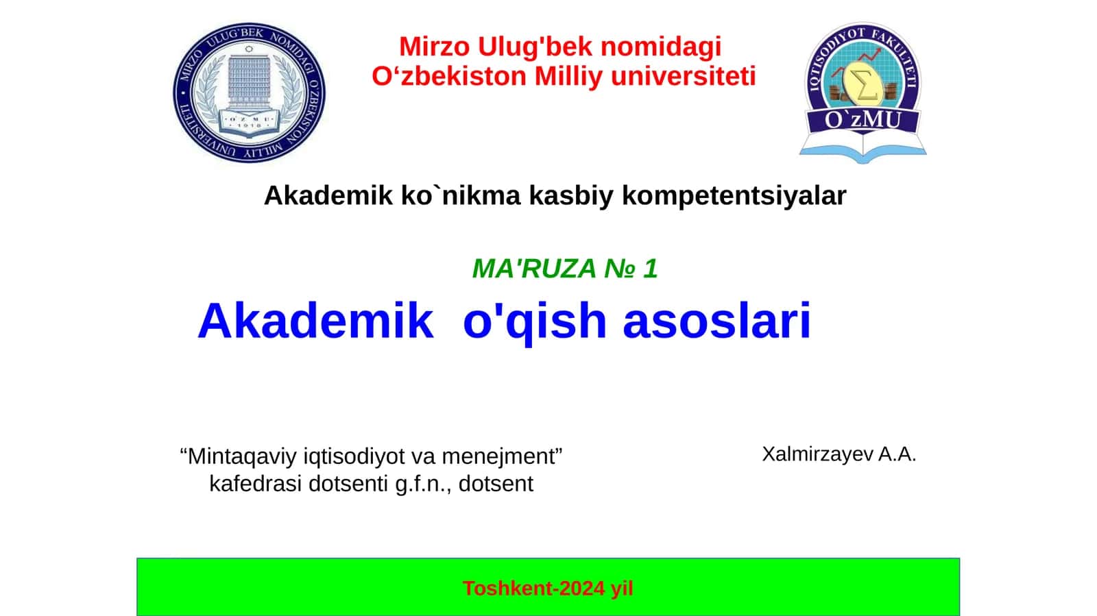 Akademik o'qishasoslari