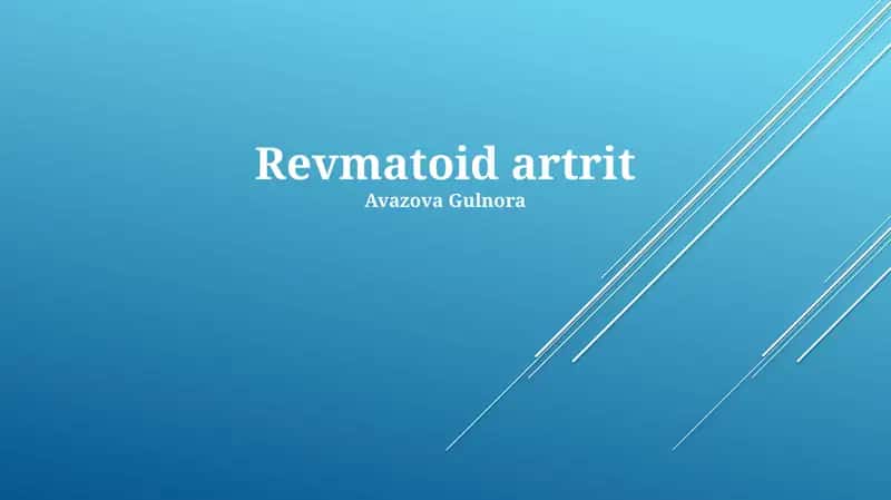 Romatoid Artritning Alomatlari va Tashxisi