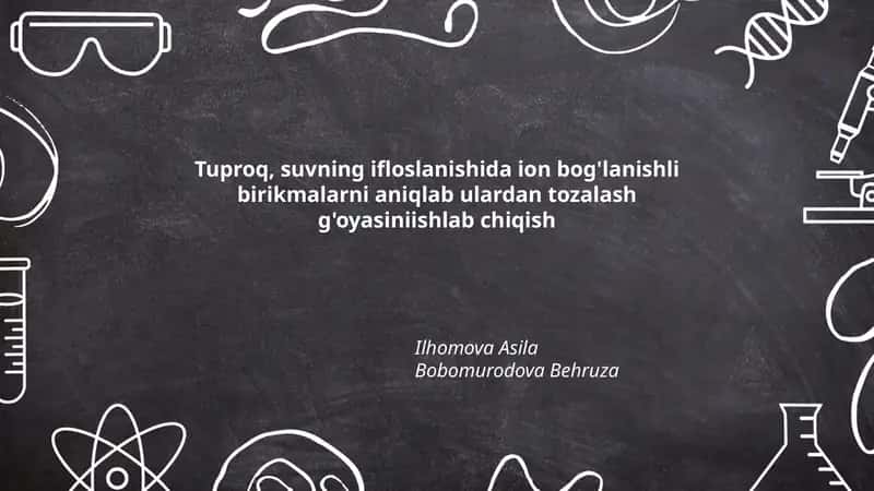 Tuproq va suv ion bog'lanishli birikmalarni aniqlash