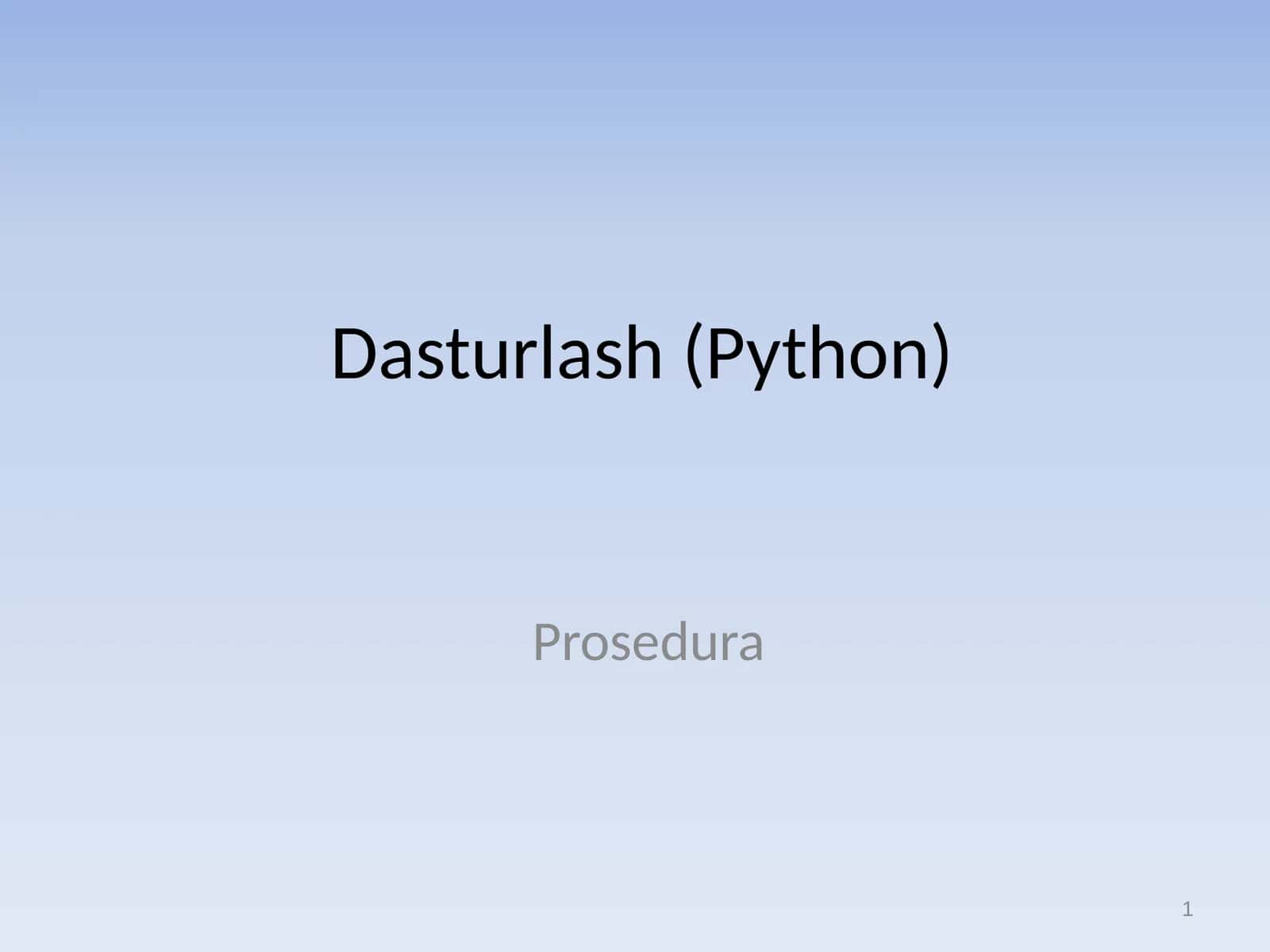Dasturlash (Python)