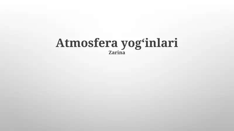 Atmosfera yogʻinlari